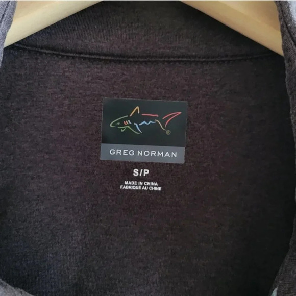 Greg Norman Grey 1/4 zip Long- Sleeve Polo Shirt - Picture 5 of 11